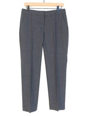J.Crew 100% Wool Pinstripe Ankle Dress Pants Womens 4 Charcoal Gray Career Work